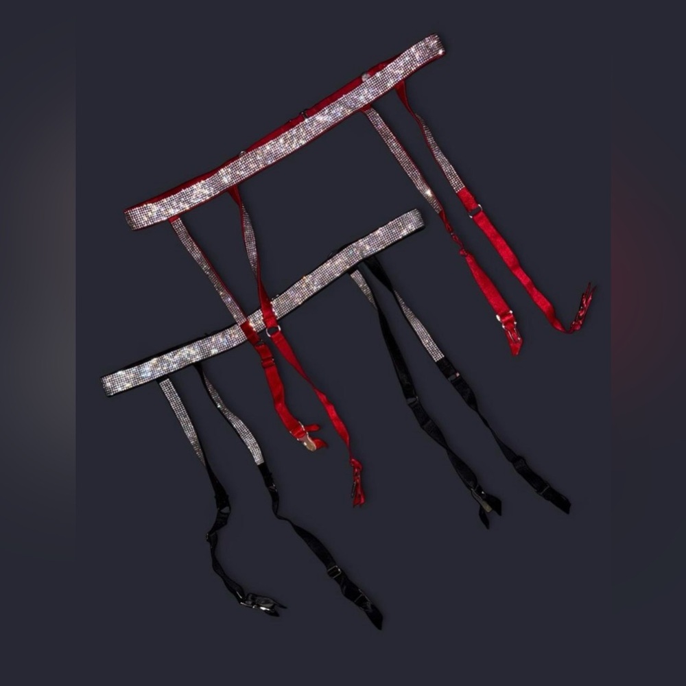 Set of 2 Victoria's Secret Shine Strap Garter Belts
